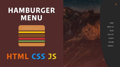hamburger menu css javascript